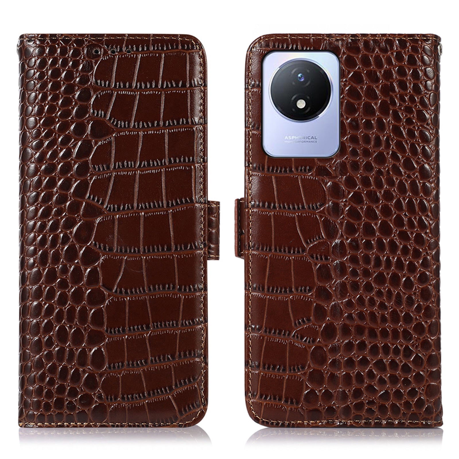 For vivo Y02 4G RFID Blocking Anti-scratch Phone Case Foldable Stand Crocodile Texture Genuine Cowhide Leather Flip Wallet Phone Cover For vivo Y02 4G RFID Blocking Anti-scratch Phone Case Foldable Stand Crocodile Texture Genuine Cowhide Leather Flip Wallet Phone Cover